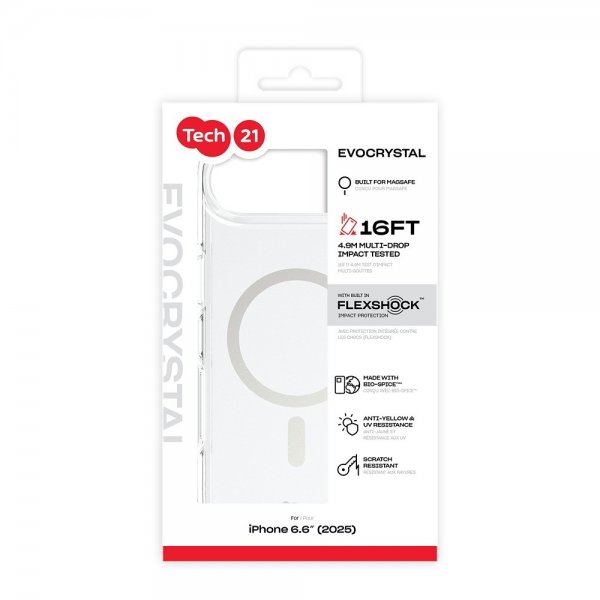 Tech21 iPhone Air -suojakuori EvoCrystal MagSafe Metallic Silver