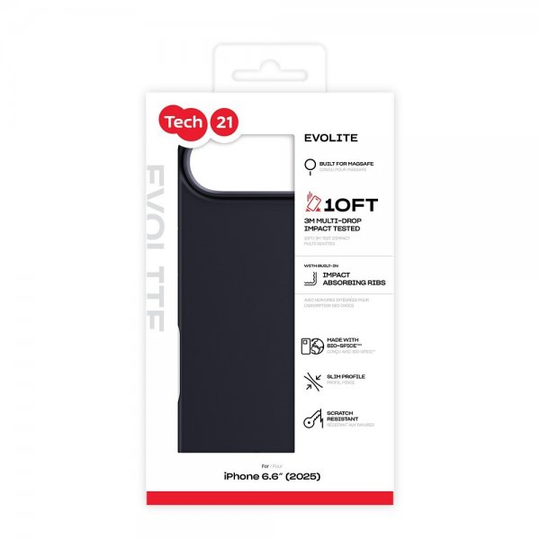 Tech21 iPhone Air -kuori EvoLite MagSafe Musta