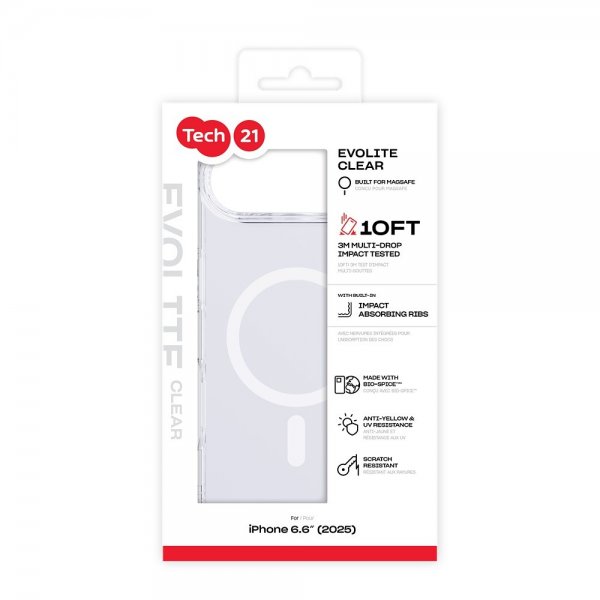 Tech21 iPhone Air-kuori EvoLite MagSafe Transparent