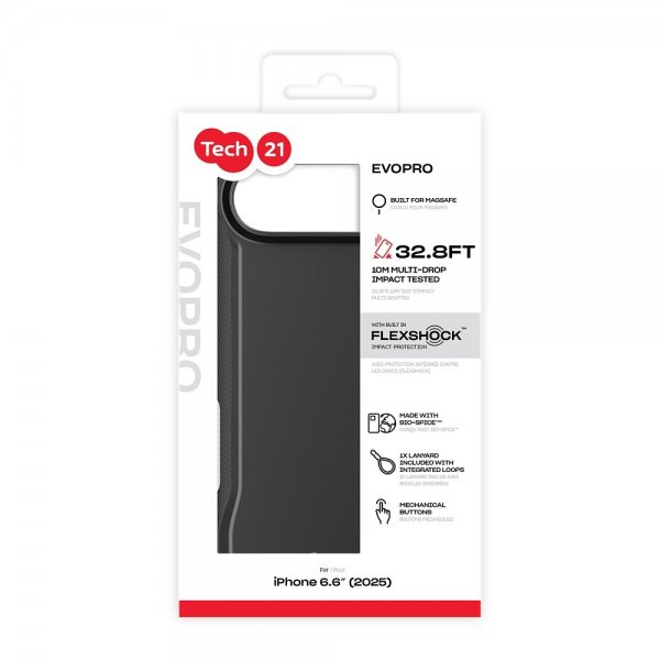 Tech21 iPhone Air -suojakuori EvoPro MagSafe Musta