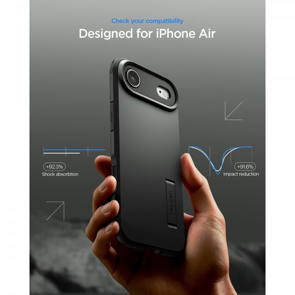 Spigen iPhone Air -kuori, Tough Armor, T MagFit, musta