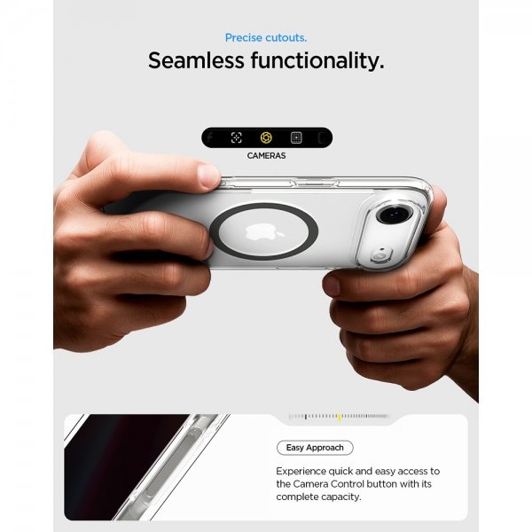 Spigen iPhone Air -kuori Ultra Hybrid MagFit Clear Graphite