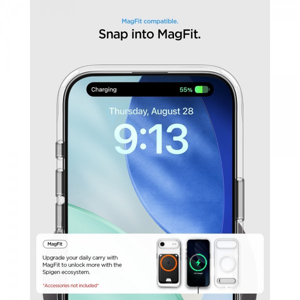 Spigen iPhone Air -kuori Ultra Hybrid S MagFit Clear White