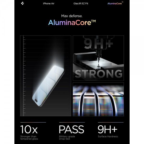 Spigen iPhone Air -näytönsuoja GLAS.tR EZ Fit 2-pakkaus