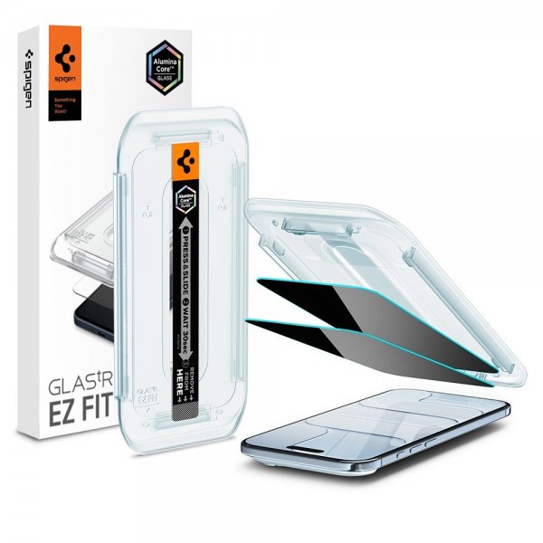 Spigen iPhone Air -näytönsuoja GLAS.tR EZ Fit Privacy 2 kpl