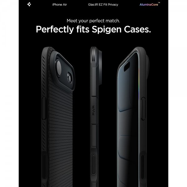 Spigen iPhone Air -näytönsuoja GLAS.tR EZ Fit Privacy 2 kpl