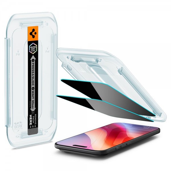 Spigen iPhone Air -näytönsuoja GLAS.tR EZ Fit Privacy 2 kpl