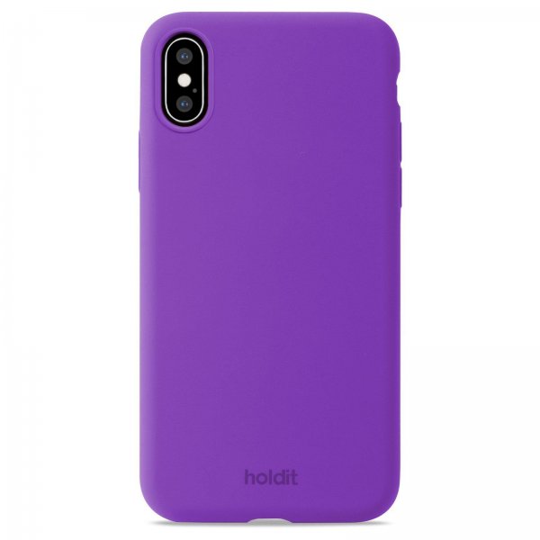 holdit iPhone X/Xs -silikonikuori, kirkkaanlila