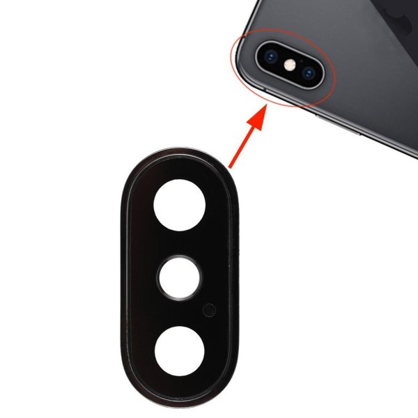 iPhone X Kameran linssi kehyksellä - Musta