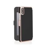 Pipetto iPhone XR Slim Wallet Mirror-kotelo, musta ruusukulta