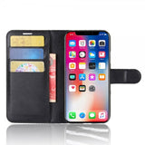 iPhone X/Xs Litchi Musta Kotelo