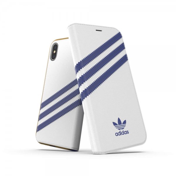 Adidas iPhone X/Xs Kotelo TAI Booklet Case SS19 Valkoinen Sininen