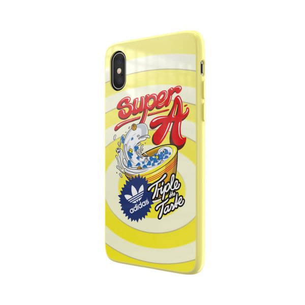 Adidas iPhone X/Xs -kuoret TAI Muotoonvalettu kotelo Bodega FW19 Shock Yellow