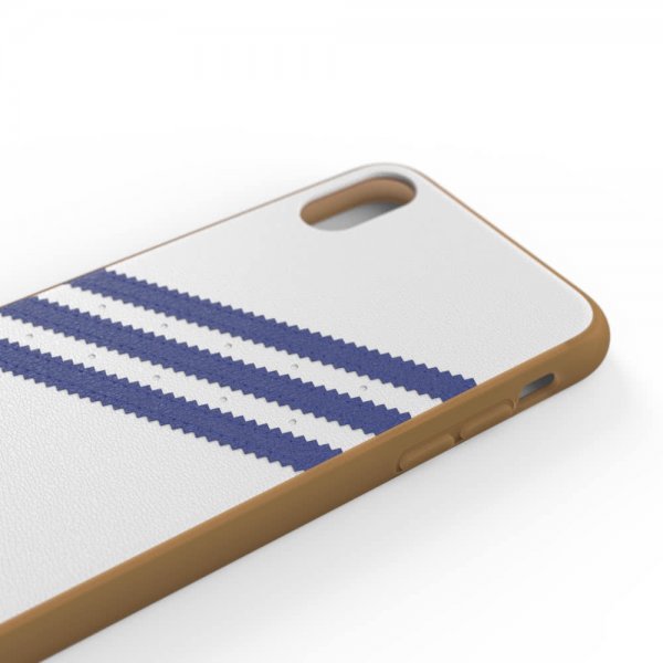 Adidas iPhone X/Xs -kuori TAI muotoonvalettu PU SS19 Valkoinen Sininen