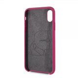 Karl Lagerfeld iPhone X/Xs -kuori, silikonia, Lagerfeld Gold Logo Magenta