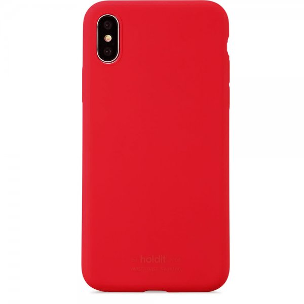 holdit iPhone X/Xs -silikonikuori, Ruby Red