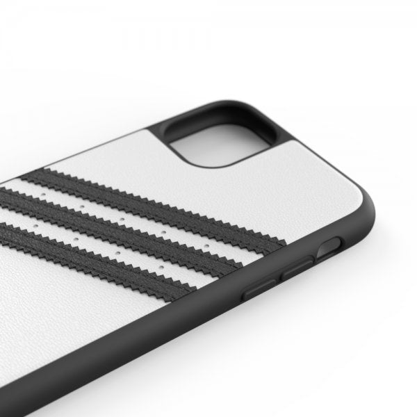 Adidas iPhone 11 -suojakuori, Moulded Case PU FW19, valkoinen/musta