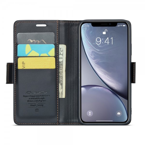 CaseMe iPhone Xr Kotelo 023 Series Musta