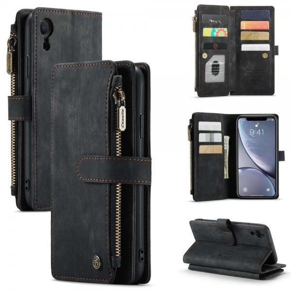 CaseMe iPhone Xr Kotelo C30 Series Musta