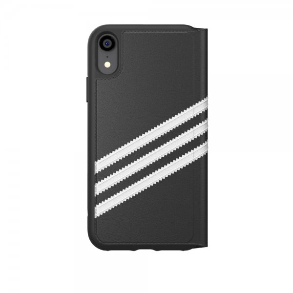 Adidas iPhone Xr Kotelo TAI Booklet Case BASIC FW18 Musta Valkoinen