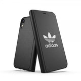 Adidas iPhone Xr Kotelo TAI Booklet Case BASIC FW18 Musta Valkoinen Logo