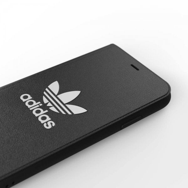 Adidas iPhone Xr Kotelo TAI Booklet Case BASIC FW18 Musta Valkoinen Logo