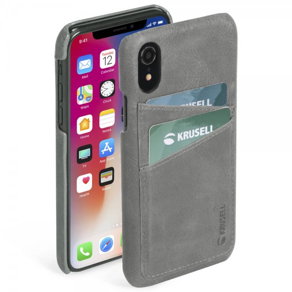 Krusell iPhone Xr Suojakuori Sunne Cardcover Vintage Grey