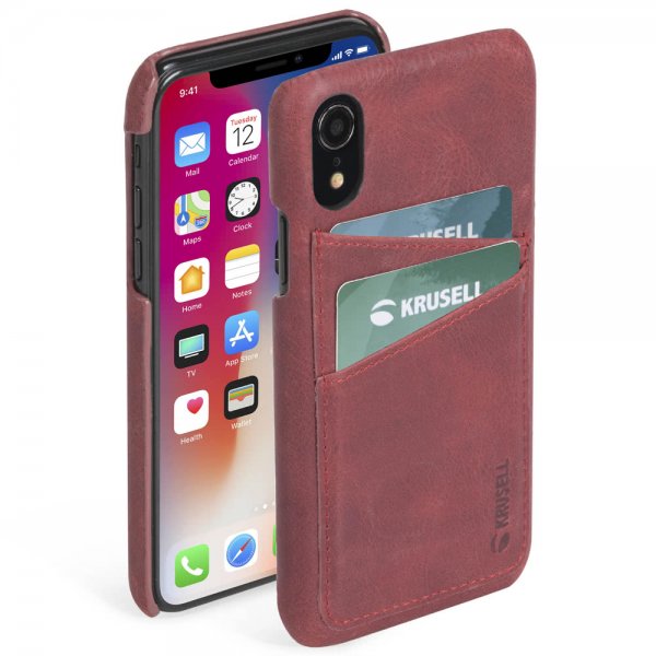 Krusell iPhone Xr Suojakuori Sunne Cardcover Vintage Red