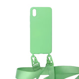 iPhone Xs Max Silikonkuori kaulanauhalla, vihreä