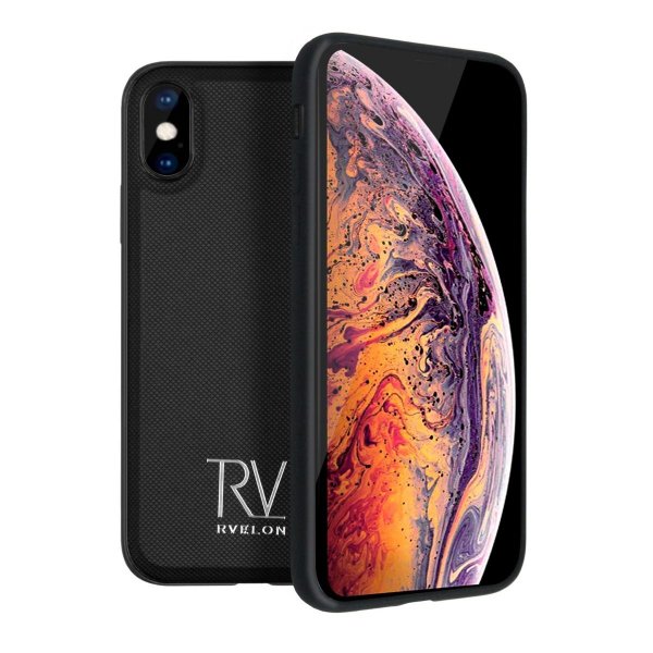 Rvelon iPhone Xs Max -magneettikotelo irrotettavalla kuorella, musta