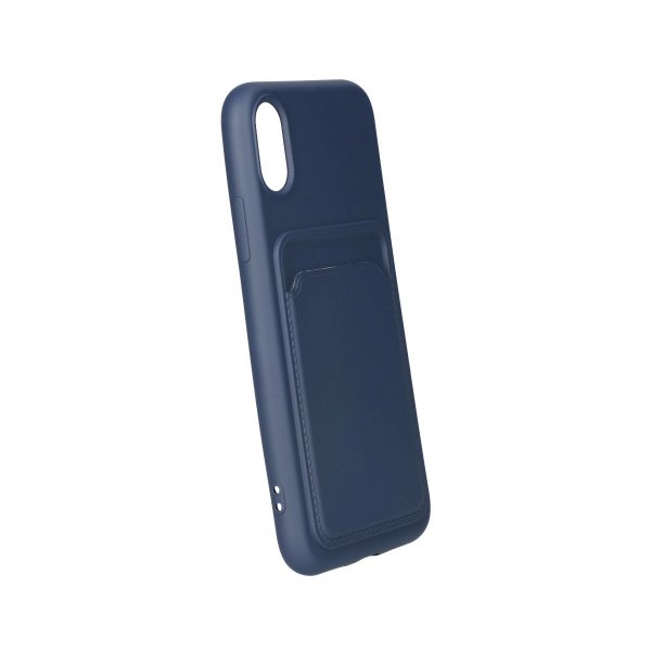 iPhone X/iPhone Xs Kuoret Korttikotelolla Sininen