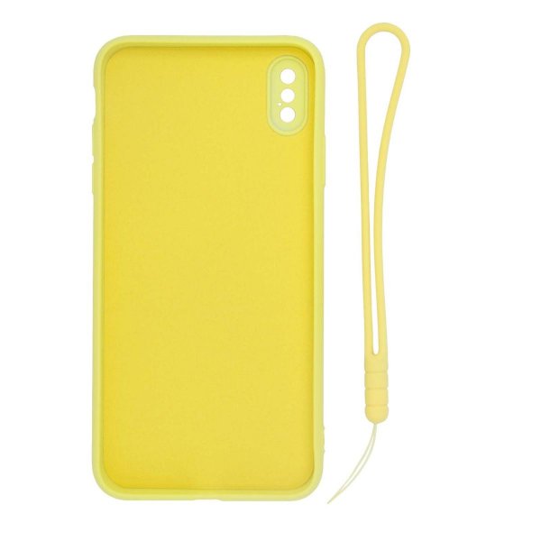 iPhone X/iPhone Xs Silikonikuori sormipidikkeellä Keltainen