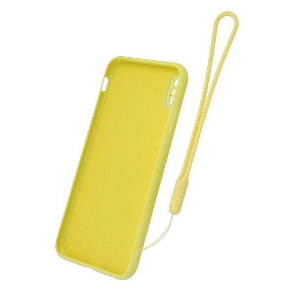 iPhone X/iPhone Xs Silikonikuori sormipidikkeellä Keltainen
