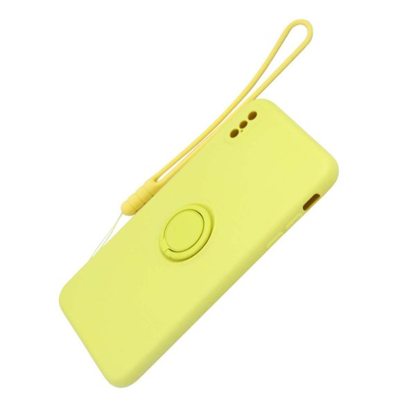 iPhone X/iPhone Xs Silikonikuori sormipidikkeellä Keltainen