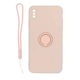 iPhone X/iPhone Xs Kuori Silikoni Sormipidikkeellä Pinkki