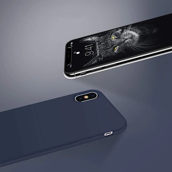 Rvelon iPhone X/iPhone Xs Kuoret Silikoni Sininen