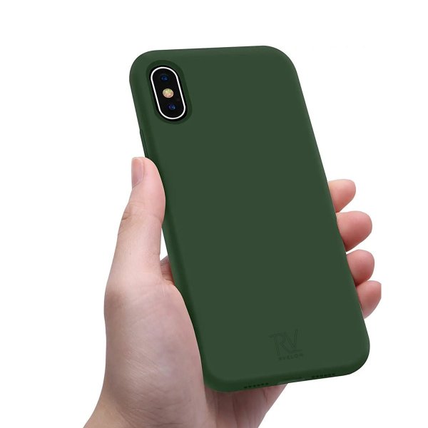 Rvelon iPhone X/iPhone Xs -silikonisuojakuori, vihreä