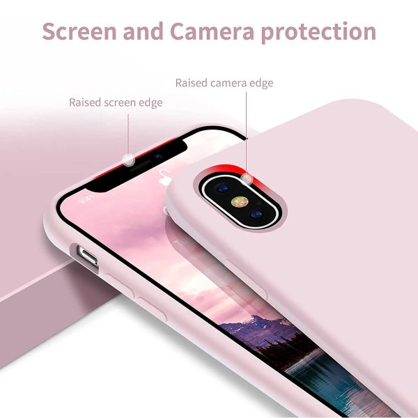 Rvelon iPhone X/iPhone Xs Kuoret Silikoni Hiekkaruusu