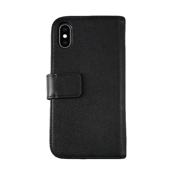 Rvelon iPhone X/iPhone Xs Kotelo Aito Nahka Musta