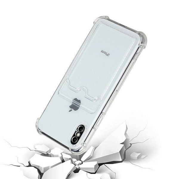 iPhone X/iPhone Xs Kuori Korttipidike Iskunkestävä Läpinäkyvä