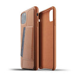 Mujjo iPhone 11 Pro Max -kotelo, kokonahkainen lompakkokotelo, ruskea