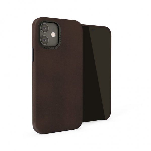 Pipetto iPhone 12 Mini Magnetic Leather Case magneettipidikkeellä, ruskea