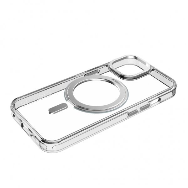 Decoded iPhone 15 -kuoret kierrätettyä muovia läpinäkyvä Loop Stand -takaosa, kirkas