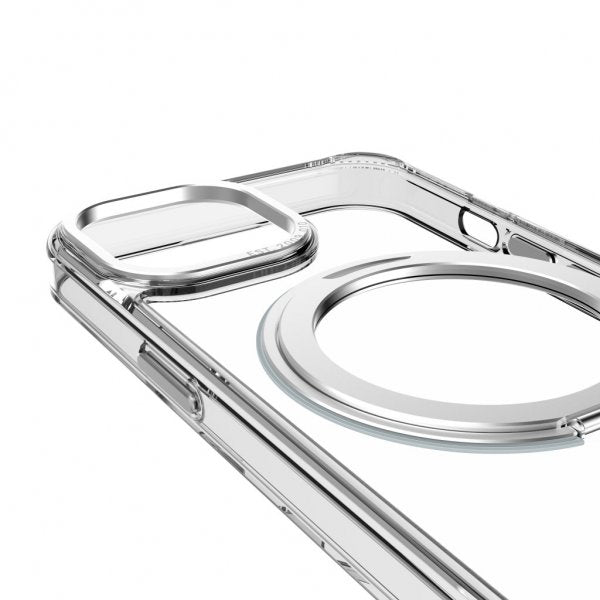 Decoded iPhone 15 -kuoret kierrätettyä muovia läpinäkyvä Loop Stand -takaosa, kirkas