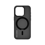 Decoded iPhone 15 Pro -kuori kierrätettyä muovia, läpinäkyvä Loop Stand -takakuori, musta
