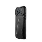 Mujjo iPhone 17 Pro Max -suojakuori, täysnahkainen lompakkokotelo MagSafe, musta