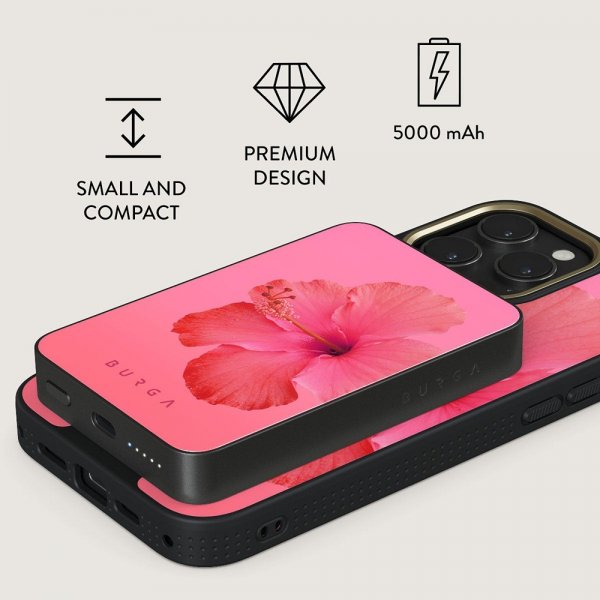 Burga Powerbank MagSafe 5000 mAh Island Girl Metallinharmaa