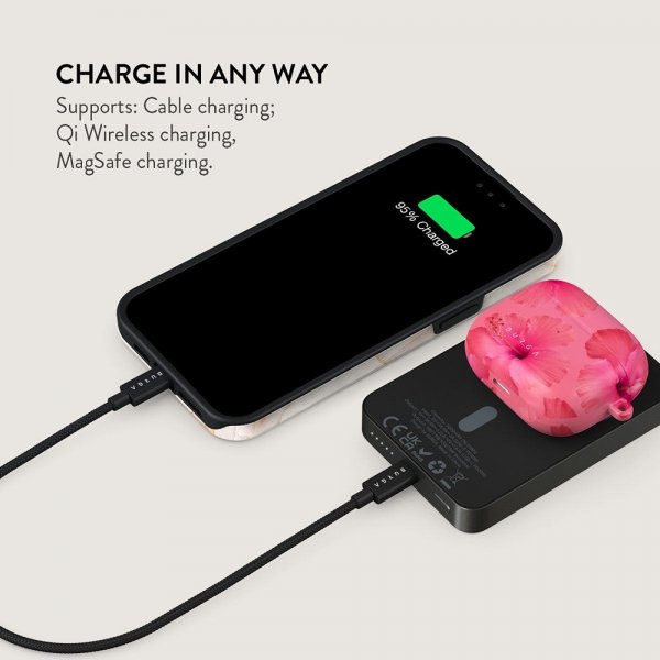 Burga Powerbank MagSafe 5000 mAh Island Girl Metallinharmaa
