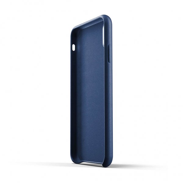 Mujjo iPhone Xs Max Kuori Full Leather Case Monaco Blue