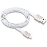 Just Mobile Lightning-kaapeli AluCable Flat Kulta Valkoinen 1,2 m